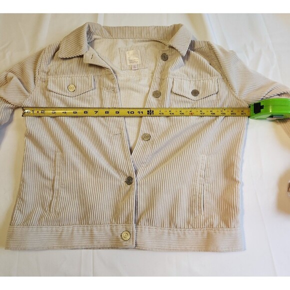 LC Lauren Conrad Gray Corduroy Trucker Jacket - Women's Sz M - Picture 7 of 7